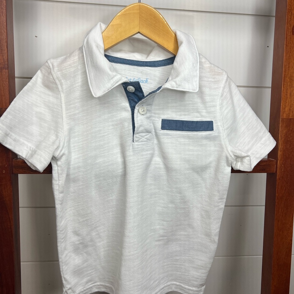 Cat & Jack- White/Blue Polo